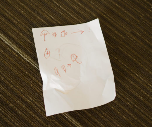 piece of paper with strange symbols
