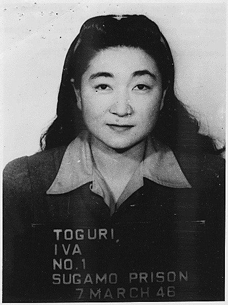 Mug shot of Iva Toguri, Sugamo Prison, dated 7 March 46